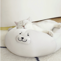 덕구마켓 반려동물 강아지 고양이 애견 방석 물개 쿠션 빈백 방수 매트 침대 사계절 소형 화이트 중형