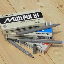 제브라 수성펜 Water Soluble ink Millipen 01 1다스 수입 문구반점 볼펜 지브라 필기구 0-0931ea, 레드 1다스, 본상품선택