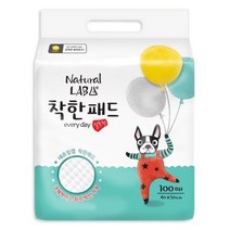 네츄럴랩 착한 반려견 배변패드 실속형 천연레몬향 100p, 100매, 2팩
