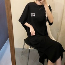 메이킹유 반팔원피스 면원피스 트임원피스 데일리룩 프린팅 루즈핏 848세무아원피스