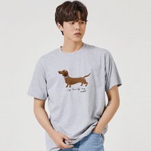 키밍 닥스훈트 강아지 DOG 그래픽 캐쥬얼 반팔티