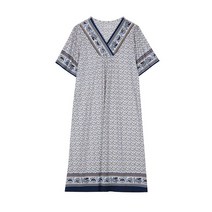 NC울산성남 비너스 이월상품 루즈핏 빅사이즈 브이넥 여성 홈웨어 롱원피스 VEV2624L