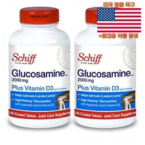 Schiff 쉬프 글루코사민 2000mg 비타민D3 히알루론산 150정 2팩 Glucosamine 미국 직구 사은품 추가증정, 2개