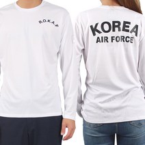 후아미 쿨드라이 공군 ROKAF 흰색 긴팔 로카티 군인티셔츠 군용티셔츠 티셔츠