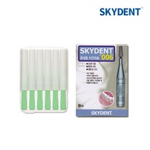 SKYDENT 006 일자형 치간칫솔 6개입 6가지 사이즈 휴대용 치과전용 치간치솔 I형 스카이덴트 임플란트 교정장치 교정용 교정 관리 치솔 칫솔, SS