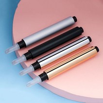 실리콘립브러쉬 안지워지는립스틱 골드 실버 매트 블랙 트위스트 펜 빈 립 글로스 실리콘 브러시 팁 화장품 여드름 오일 용기 컨실러 튜브 3ml, 16.100pcs - matte black