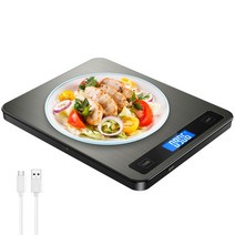 고정밀 미니 휴대용 분말 스케일 주방 전자 저울 USB 전원 다기능 디지털 식품 20Kg/1g 가정용 베이킹 요리, [02] Black, 한개옵션2