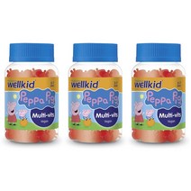 Vitabiotics Wellkid 비타바이오틱스 웰키즈 페파피그 멀티비타민 비건 딸기맛 젤리 30개 3팩