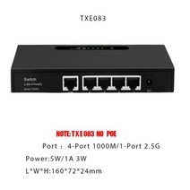 POE 스위치 기가비트 TEROW Link TE204 5/6/8/10 포트 10/100Mbps 4 + 2 카메라 용 VLAN 전원 공급 장치가 있는 고속 이더넷, TXE083