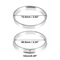 타이어보관XAutohaux 2 개 OD 60.1 73.1 72.6mm ~ ID 57.1 56.1 64.1mm 알루미늄 합금 자동차 허브 중심 링, 06 72.6-66.6