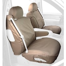 Covercraft SS3245PCCH 맞춤형 핏 프론트 버킷 시트 세이버 시트 커버 - 폴리코튼 원단 차콜 블랙, Rear bench with adjustable hea, Taupe