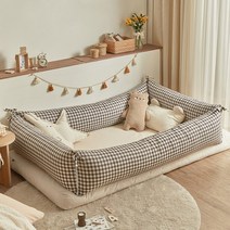 쉬즈홈 피아제 순면 범퍼쿠션세트 4EA 솜포함, 브라운