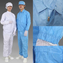 투피스 제전복 방진복 크린룸 [투피스 상의+하의 1SET] 사이즈M XL 2XL 3XL, 하늘색