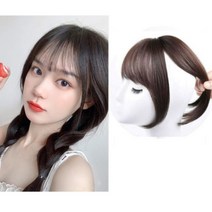 아트위그 여성 앞머리가발 인모 100% 정수리 부분 통가발, 다크브라운