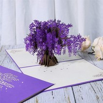 생일 크리스마스 새해 선물 메세지 팝업 카드 3D 엽서 여자 친구 발렌타인 데이를위한 인사말 기념일 축하 등나무 나무 일본 스타일 파티 용품