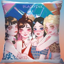 블랙핑크 포토카드 쿠션 굿즈 블랙핑크 선물 쿠션, 35X35cm, C