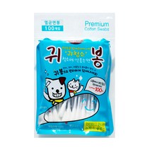 에티펫 글로우 귀봉 M 100P 반려동물 귀청소 면봉, 단품