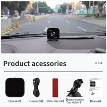 자동차속도계 UHD 헤드업디스플레이 호환 자동차 GPS 헤드 업 디스플레이 전자 HUD 프로젝터 디지털 게이지, 01 white color