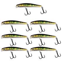 [QISHENG] 싱킹 미노우 미끼 펜슬 미끼 투인원 하드베이트 낚시 7개입 세트, 7.5cm/8g, HW-1#