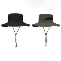 더아르엠 1+1 사파리모자 등산모자 낚시 아웃도어 햇빛차단, 카키, 블랙