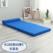군용 허리디스크 침대 1인용 토퍼 3단 접이식매트리스, 60 와이드 하늘색