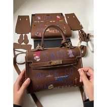 가죽 가방 손잡이 diy 공예 테이프 키트 만들기 인조 원단 뜨개실 루피실, E
