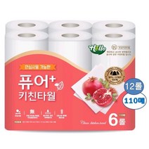 헬로 퓨어 플러스 키친타올, 110매, 12롤