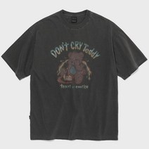 [16수] Dont Cry Teddy 피그먼트 반팔티 스모크블랙