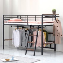 낮은벙커침대 철제이층침대 학생방인테리어 퍼니엘 테티스벙커, 블랙