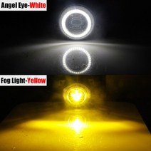 코번트 2in1차량LED 안개등 어셈블리 Angel Eye DRL 주간 주행 램프 30W H11 12V 르노 클리오 2/II 해치백 밴 1998-2004 용, [05] White and Yellow