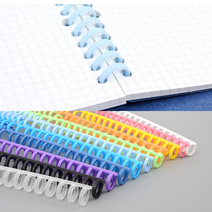 플라스틱 제본링 와이어링 프린트 제본 용품 사무실 다이어리 캘린더 제작 도구, 보라