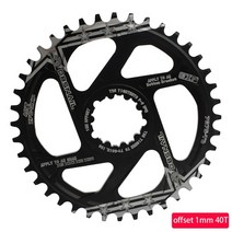 체인링 싱글 스피드 다이렉트 마운트 좁은 와이드 알루미늄 라운드 28t-40t for, 40t 오프셋 3mm