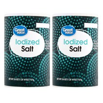 Great Value Iodized Salt 그레이트 밸류 요오드 솔트 소금 26oz (737g) 2팩, 1개