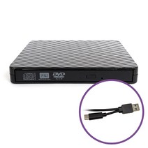 USB 3.0 C타입 겸용 외장형 DVD-RW 드라이버 CD롬 플레이어 케이블일체형 CD DVD ODD