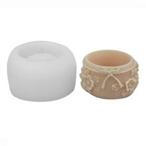 다육 식물 캔들 실리콘 몰드 Diy 매화 장미 꽃 냄비 녹색 화분 다육이 금형 모양 틀 입체 모양틀 아로마 테라피 양초 컵 124A, 2