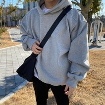 유인맨즈 / NV 절개 오버핏 모자큰 끈없는 기모 두꺼운 후드티