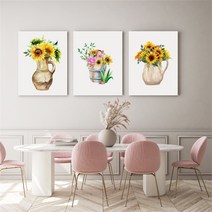 감성 수채화 해바라기 그림 액자 No1~10 캔버스 20호, 10번／20호53x73cm(캔버스액자옆면흰색)