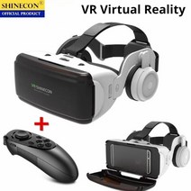 VR AR 오리지널 가상 현실 3D 안경 박스 스테레오 구글 카드보드 헤드셋 헬멧 안드로이드 스마트폰용 무선 로커, 02=G06Eaddgamepad