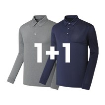 1+1 나인앤나인 기능성 시원한 스판 카치온 Y카라 무지 긴팔 티셔츠(90-115사이즈)