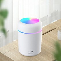 밥솥가습기 스팀 가습기 1pcs 가습기 300ml 초음파 usb 아로마 에센셜 오일 디퓨저 로맨틱 컬러 나이트 램프 안개 제조기 humidificador 휴대용, 하얀