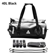 오토바이 가방 야외 PVC 드라이 자루 가방 방수 40L 60L 80L 어깨 가방 다이빙 수영 하이킹 운전 여행 키트, 01 black 40L, 1개