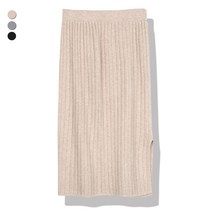 오마보이 여성용 골지 옆트임 니트 미디 스커트