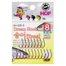 용인낚시쇼핑몰 해동 드림훅 송어 무미늘침(레드), 8호