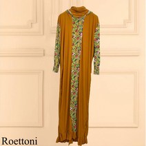 새로운 이슬람 여성 후드 아바야 터키-아프리카 기도복 카프탄 드레스 히잡 꽃 무늬 프린트 두바이 사우디 로브 라마단