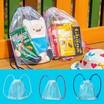 투명 비닐가방만들기 투명백팩 방수 간식가방 더스트백 구디백, 흰색, 1개