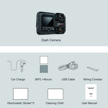 dvr80 후면보기 카메라가있는 대시 보드 10 풀 HD 내장 gps 와이파이 비디오 레코더 adas 자동 대시 캠 야간 투시경 24h 주차, 듀얼 카메라, 협력사, 128g 클래스 10