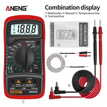 디지털 멀티 미터 클램프 메타 접지저항계 aneng an8205c acdc 계, 1-빨간색