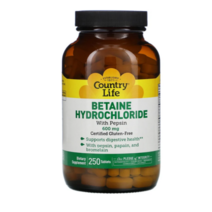 Country Life 컨트리라이프 베타인 HCL 600mg 250정 펩신 브로멜라인