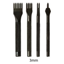 서각 조각칼 너트런너 러너 목공용끌 SHWAKK 블랙 품질 스틸 3/4/5/6mm 1/2/4/6 프롱 인치 치즐 가죽 공예, 01 3mm