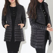여성 겨울 가벼운 아우터 따뜻 오리털 하프 경량패딩